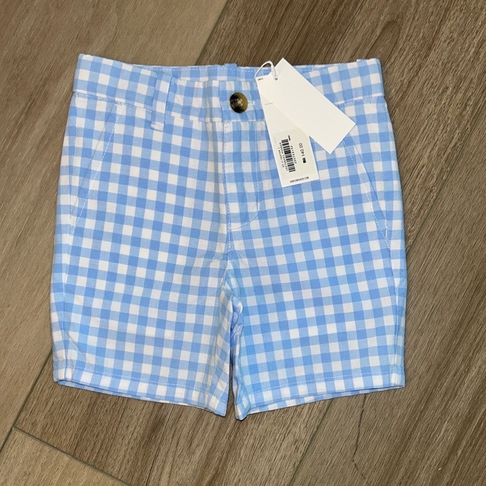 Janie and Jack Blue Gingham Shorts Size 3 NWT!